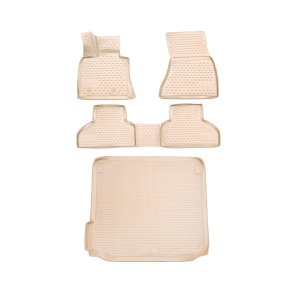 BMW X5 3D Floor-Trunk Mats - Omac - Beige - '07-'13